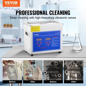 SIHAO Professional <b>Ultrasonic</b> <b>Cleaner</b> 2.85L Digital Timer & Heater Stainless Steel Jewelry <b>Cleaner</b> - Product Image 2