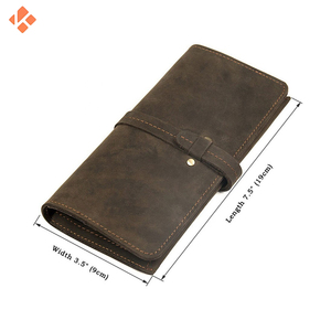 Cartera larga de cuero de lujo para hombre con cierre abierto Estuche para tarjetas con forro de poliéster y bolsa de viaje Regalo para él - Product Image 5