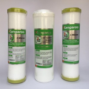 Paquete de Filtros Eléctricos 3 en 1 Kangaroo, Cartuchos PP/UDF/CTO, Carbón Activado de Cáscara de Coco, 0.5-10 Micras, Alta Eficiencia, para el Hogar - Product Image 1