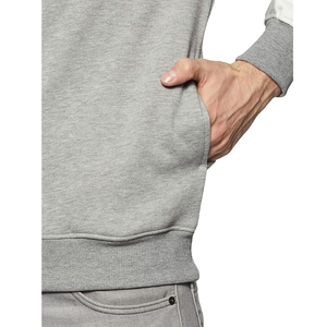 เสื้อสเวตเตอร์ผ้าฝ้าย100% สำหรับผู้ชายเสื้อสเวตเตอร์คอกลมแฟชั่นผ้าถักลายพิมพ์สีพื้นงานตามสั่ง - Product Image 5