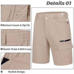 Pantalones cortos ligeros Cargo para hombre, elegantes, informales, con múltiples bolsillos, cómodos, para exteriores, pantalones cortos de moda para hombre - Product Image 2