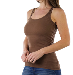 Directamente de fábrica personalizado Racerback verano 100% algodón acanalado mujeres camisetas sin mangas-Comprar camisetas sin mangas acanaladas, camisetas sin mangas acanaladas para mujeres - Product Image 6