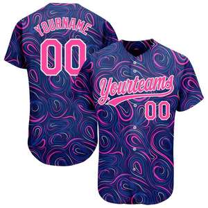 Vente en gros de maillots respirants personnalisés imprimés en 3D uniformes de baseball et softball pour hommes et femmes vêtements de sport avec sublimation - Product Image 1