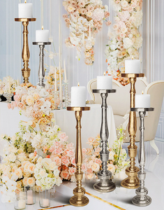 Candelabro de Metal personalizado de latón AK en forma de pilar con acabado dorado y plateado, Juego de 3 para decoración de restaurante/decoración de fiestas - Product Image 4