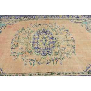 Alfombra turca Vintage Beige azul 5,3X8,7 pies clásica área grande lana látex respaldo Rectangular Patchwork para pasillo habitación alfombra - Product Image 5