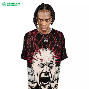 T-shirt ample et respirant 100 % coton écologique OEM avec impression intégrale sur toute la surface, design vierge 220g pour homme - Product Image 2