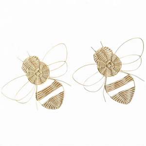 Decoración de Pared de Abeja Natural Hecha a Mano, Adorno Tejido de Animal para Colgar en la Habitación del Bebé y la Habitación de los Niños - Product Image 1
