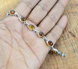 Yellow Tourmaline 925 Sterling Silver Adjustable <b>Bracelet</b> 11 Gemstone Handmade Jewelry Elegant Gift For Women - Product Image 3