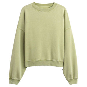 Conjunto de Sudadera con capucha de cuello redondo de algodón suave para mujer, ropa de calle, jersey de hombro caído de gran tamaño, color sólido holgado - Product Image 6