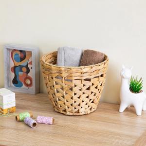 Panier en jacinthe d'eau naturelle à tissage ouvert, conique, fait à la main, panier de rangement, vente en gros, écologique, fabriqué au Vietnam - Product Image 4