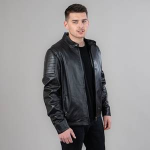 Chaqueta de cuero de moda para hombre de alta calidad con ajuste cómodo, chaqueta de cuero de moda con capucha para hombre de diseño único de manga larga para hombre - Product Image 1