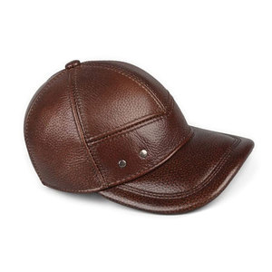 Casquette en cuir de vache véritable de fabricant professionnel de meilleure qualité/casquette en cuir léger de conception OEM personnalisée - Product Image 2