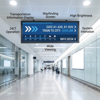 Écran tactile capacitif LCD de type barre personnalisé de 8,8 à 100 pouces avec lecteur réseau pour affichage dynamique et signalisation continue dans les centres commerciaux
