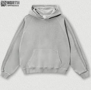 Conjunto Deportivo Personalizado de Talla Grande con Lavado Ácido, 100% Algodón, Sudadera Lisa Vintage para Hombre, Pantalones y Sudadera con Capucha, Conjunto Unisex de Invierno - Product Image 4