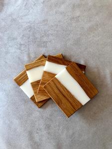 Handmade Square Wooden Epoxy Resin Eco-Friendly Modern <b>Drink</b> <b>Coasters</b> <b>for</b> Kitchen Use Mats & Pads - Product Image 6