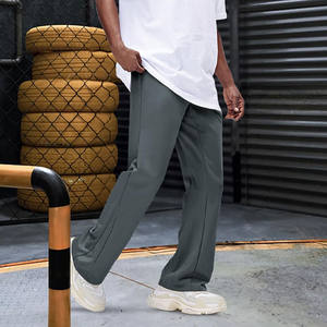 Pantalons pour hommes grande taille décontractés intelligents pour hommes saison d'hiver taille moyenne pantalon slim anti-rides teint uni avec cordon de serrage - Product Image 3