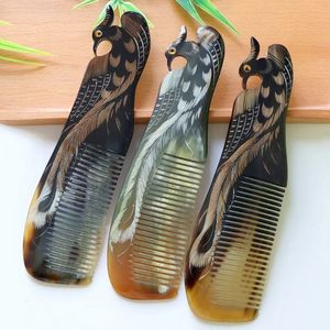 REFER COLORES CUERNO BUFFALO PEINES AL POR MAYOR Peines de cuerno antiestáticos naturales para regalos de vacaciones por artesanía de media luna - Product Image 3