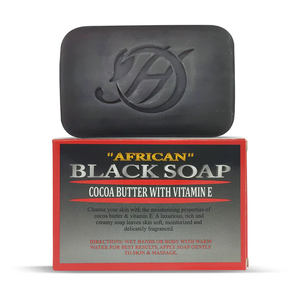 Nourishing Organic African Black Soap Bar with <b>Cocoa</b> Butter and Mineral-Rich Herbal <b>Ingredients</b> for Skin Brightening - Product Image 1