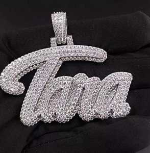 Colgante de diamante de moissanita VVS de corte redondo, colgante de joyería de hip-hop, regalo de boda para hombres, Plata de Ley 925 - Product Image 4