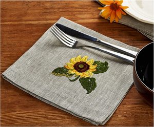 Serviettes en tissu de broderie serviettes de table lavables douces réutilisables pour la Table à manger OEM de dîner de famille de fête de mariage - Product Image 4