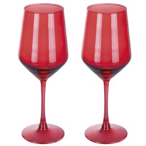 Set di 2 Calici da Vino Rosso da 510 ml Rubino Sibilla, Design Moderno in Cristallo di Lusso con Stelo Lungo, Logo Personalizzabile - Product Image 1