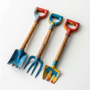 Râteau à feuilles en fer de qualité supérieure en finition patinée design artisanal mélangeant la fonction de jardinage avec une décoration saisonnière rustique - Product Image 4