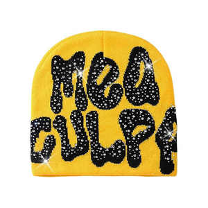 Vente chaude avec lettre Jacquard tricoté personnalisé votre Logo revers sport Jacquard tricoté Beanie mode hiver jacquard Beanie - Product Image 1