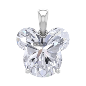 Pendentifs et breloques en argent sterling 925 plaqué or Mickey Mouse, bijoux fins, diamants de laboratoire certifiés GIA IGI DEF VVS VS, cadeaux - Product Image 1