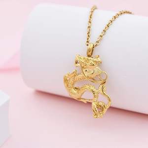 Collares de urna de dragón dorado para cenizas, joyería de recuerdo, colgante de urna de cremación de acero inoxidable para hombres y mujeres, tamaño personalizado - Product Image 3