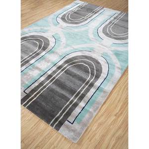 Tapis Acar Blue Classic en laine et viscose, jacquard géométrique, tufté à la main, 4m, rectangulaire, pour couloir, chambre, TRA-13223, épaisseur 10mm - Product Image 2