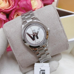 MK3477 moda coreana orologio da donna vetro minerale quadrante cronografo grande Logo lusso acciaio inossidabile 16mm fascia quarzo - Product Image 4