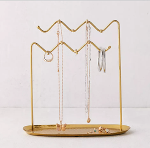 Présentoir à bijoux en métal doré, présentoir de luxe pour collier boucles d'oreilles de qualité supérieure disponible au prix de gros - Product Image 2