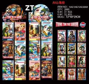 Tung Tung Sahur Brainrot 소장 플래시 카드 36 팩/디스플레이 카드 (3 카드/팩, 2880 팩/판지) 도매 - Product Image 1