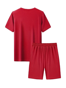 Elastic Waist <b>Shorts</b> With Pockets <b>Men's</b> Solid Color Summer Outfit Set <b>Men's</b> <b>Short</b> Sleeve Crew Neck T-shirt <b>Work</b> Out Daily Wear - Product Image 4