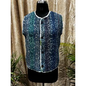 Chaleco Kantha Elegante para Mujer, Prenda Exterior Casual Profesional para Primavera, Tejido con Botones Bordados, Estilo Vintage con Peluche, Tallas Grandes - Product Image 1