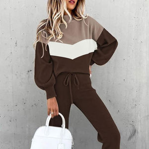 ปรับแต่งโลโก้ Distressed Sweatsuit ผู้หญิงชุดพ่วงชุดผ้าฝ้ายน้ําหนักมากตัดซิปฮู้ด - Product Image 5