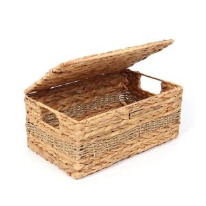<b>Water</b> hyacinth storage basket with lid eco friendly boxes decorative box <b>container</b> cheap price - Product Image 4