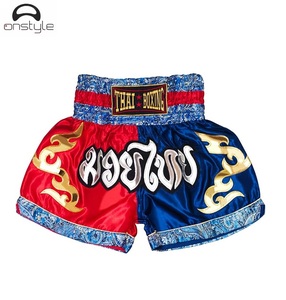Pantalones cortos de kick boxing de alta calidad Últimos pantalones cortos de lucha de Muay Thai con protector bucal - Product Image 3
