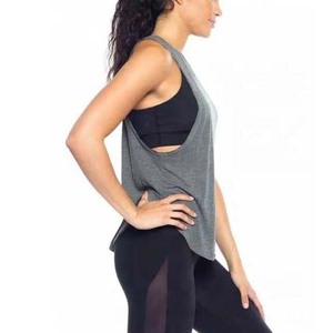 เสื้อกล้ามผู้หญิงผ้าฝ้าย/ใยไม้ไผ่ไซส์ใหญ่พิเศษเสื้อออกกำลังกายสีดำคอกลมเสื้อออกกำลังกายฤดูร้อน - Product Image 2