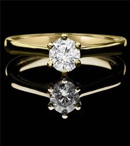 Joyería Anillo de moda Corte redondo Circón blanco 925 CZ Plata de ley Chapado en oro Joyería de mujer - Product Image 2