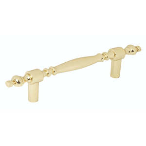 Hermex JAL-0521 Tirador de Barra Estilo Colonial Antiguo de 128 mm, Latón Brillante y Aleación de Aluminio para Armarios, Closets, Guardarropas, Cajones y Cocina - Product Image 3