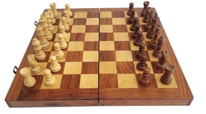 Jeu d'échecs avec plateau en bois pur 100% fait à la main et jeu d'échecs de taille personnalisée - Product Image 2