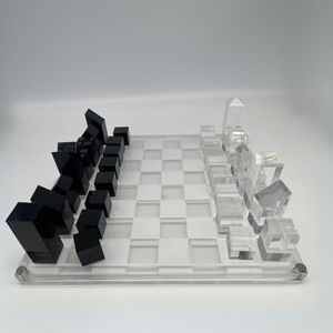 Juego de <span class=keywords><strong>Ajedrez</strong></span> Geométrico Moderno Transparente y de Colores, Juego de <span class=keywords><strong>Ajedrez</strong></span> Internacional de Acrílico Transparente, Plexiglás, Resina, Juego de <span class=keywords><strong>Ajedrez</strong></span> <span class=keywords><strong>Minimalista</strong></span> - Product Image 2