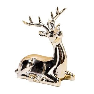 Superbe décor de table renne fini or, centre de table de vacances luxueux, élégant salon, bureau, fête, accent - Product Image 1