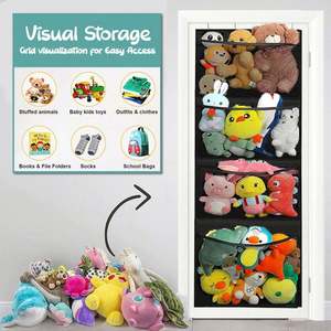 Organizador de Juguetes Colgante para Puerta, para Juguetes de Niños, Peluches, Organizador de Bolsillos a Prueba de Polvo, Plegable, de Plástico y Metal, para Sala de Estar - Product Image 5