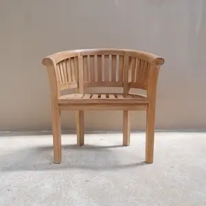 Meilleure vente chaise de jardin avec accoudoirs en bois de teck naturel siège d'extérieur pour cour salon chalet hôtel villa meubles