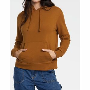 Sudadera con capucha de algodón de gran tamaño para mujer, ropa de calle de Color sólido con sudaderas transpirables con hombros caídos para mujer - Product Image 1