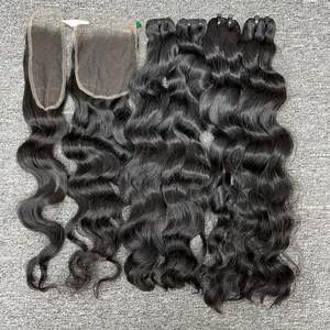 Paquete de trama de cabello humano virgen ONDA NATURAL de alta calidad, tupé de encaje HD negro crudo para mujeres negras, estilo Jerry Curl, un donante - Product Image 5