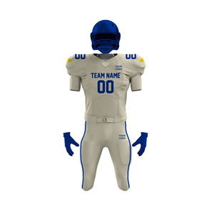 Tenues d'équipe de football américain personnalisées, logo personnalisé, couleur personnalisée, 100% polyester, manches courtes, 20 pièces, haute qualité, protection UV - Product Image 2