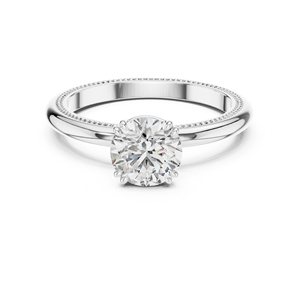 Bague de fiançailles vintage pour femme en or rose 14 carats avec diamant de laboratoire de 1 carat |   Diamant cultivé certifié IGI - Product Image 2